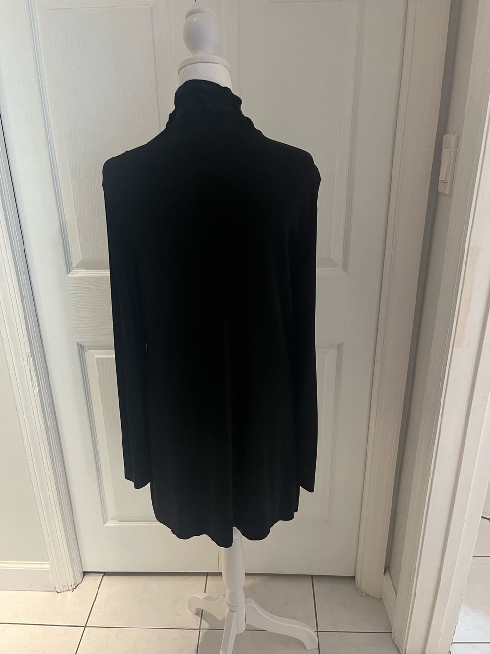 Chico's Black Ruffled Open-Front Cardigan - Picture 2 of 4